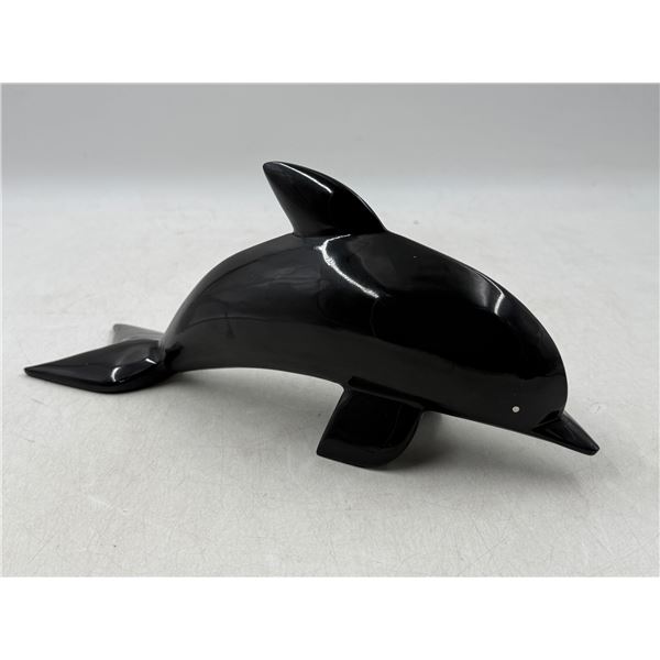 Carved Black Onyx Dolphin