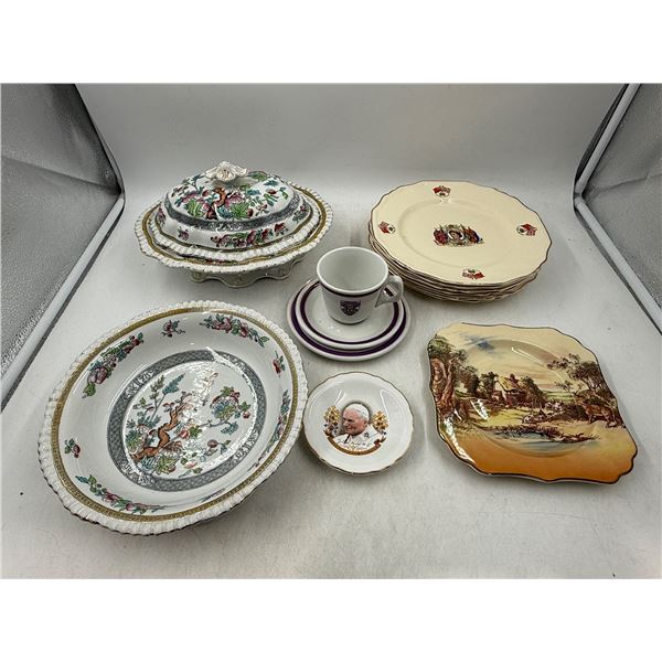 Lot of Assorted China w/ Plates, Lidded Serving Bowl, & More