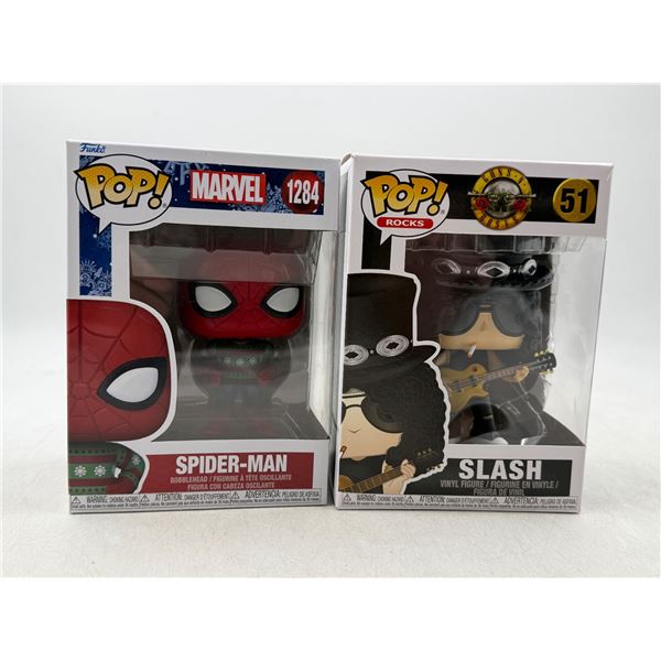 Marvel Christmas Spider-Man Funko Pop! Bobblehead & Guns 'N Roses Slash Funko Pop! Vinyl Figure