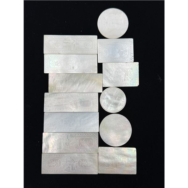 Chinese Mother of Pearl Gaming Tokens