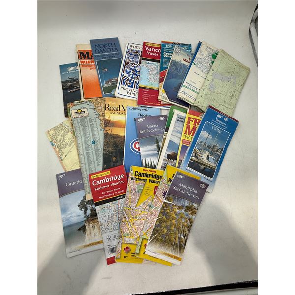 Lot of VTG Gas Station Road Maps