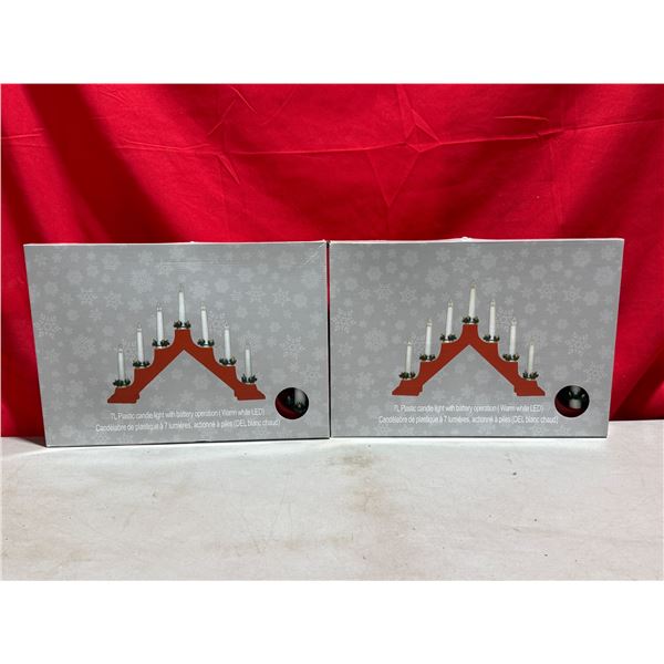 2 Warm White LED Candelabras