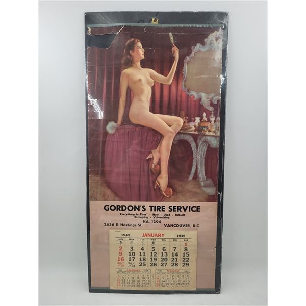 1949 Nude Pin-Up Girl Advertising Calendar