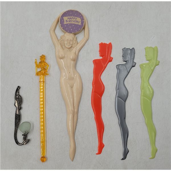 Lot of VTG Risque Stir Sticks & Appetizer Pick