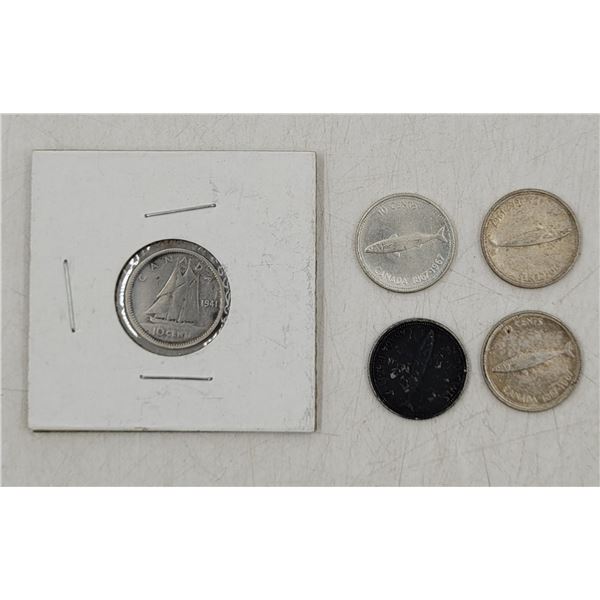 Lot of Canadian Centennial Silver Dimes