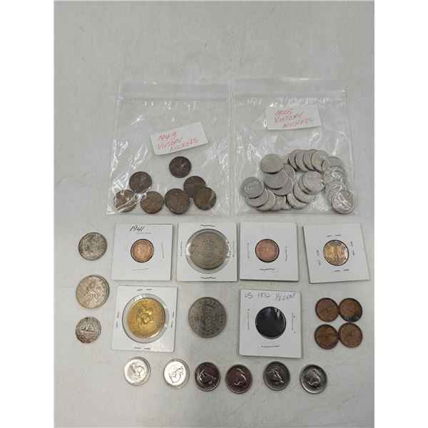 Lot of US & Canadian Coins w/ Victory Nickels, Centennial Nickels, & More