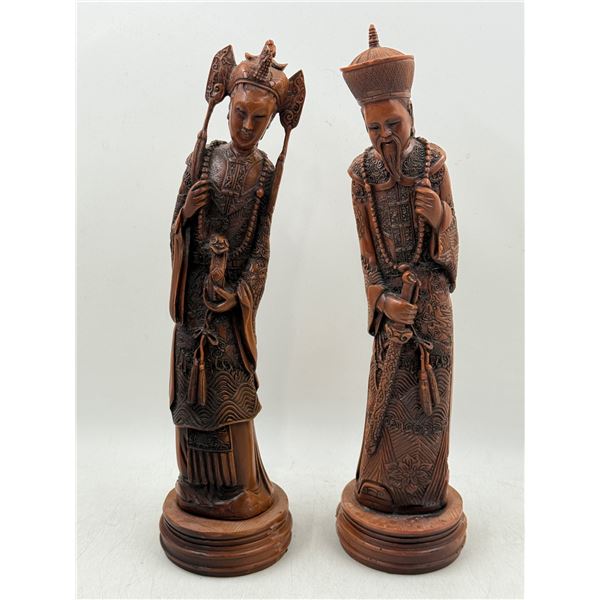 Pair of Chinese Emperor & Empress Figurines