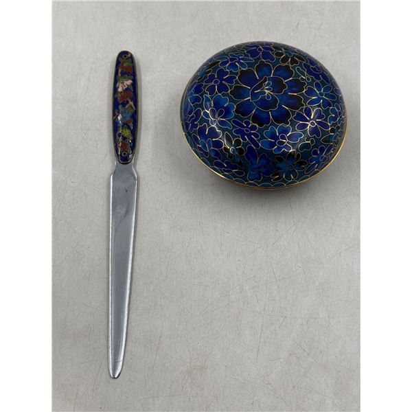 Cloisonne Trinket Box & Letter Opener