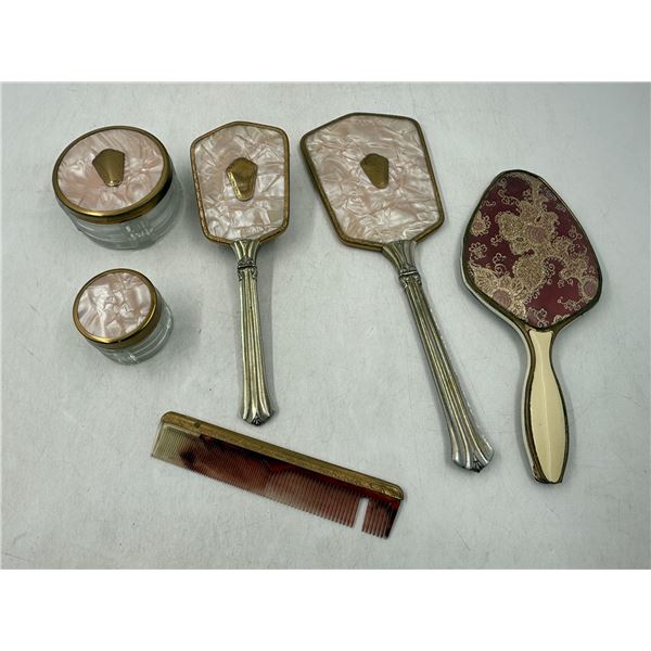 VTG Vanity Accessories w/ Hand Mirrors, Hair Brush, Comb, & More
