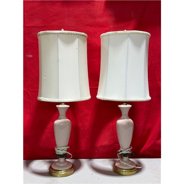 Pair of Pink Ceramic Table Lamps