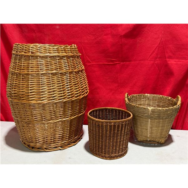 3 Assorted Size Wicker Baskets