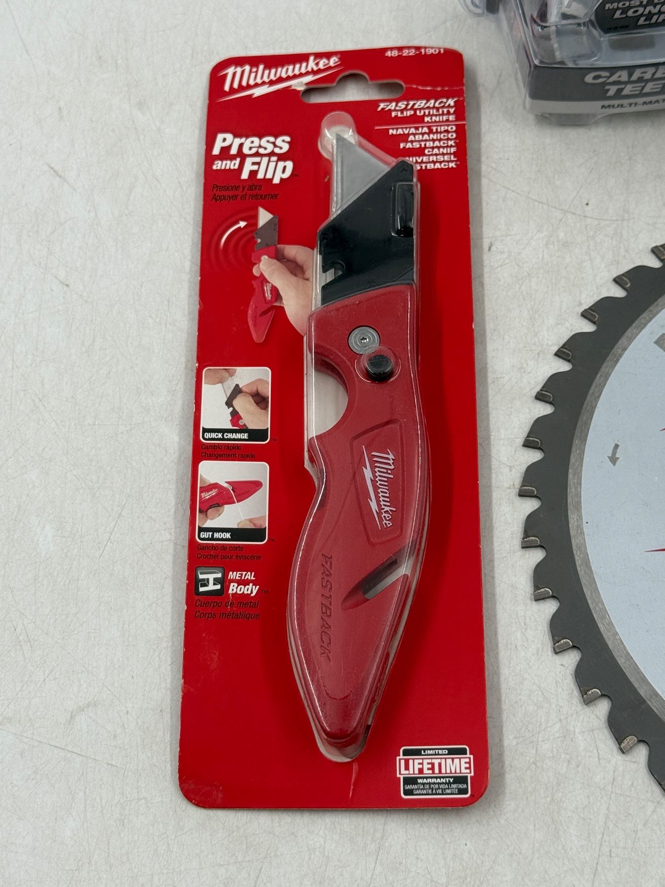 Milwaukee Circular Saw Blade, Hole Dozer, Light, & Flip Utility Knife