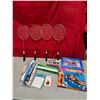 Image 1 : Outdoor Lot w/ Badminton Rackets, Badminton Net, Dive Mask, Floaties, & More