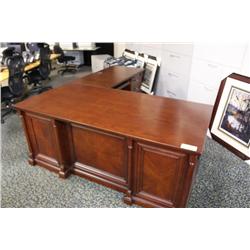 Dark Walnut L-Shape Executive Desk