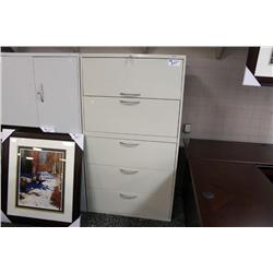 Global Beige 5 Drw. Lateral File Cabinet