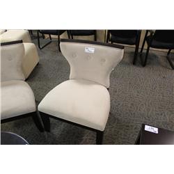 Beige Microfibre Wingback Lounge Chair