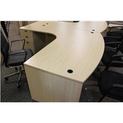 Maple Bow Front L-Shape Executive Desk Lh