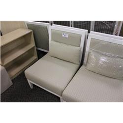 White Framed Padded Lounge Chair (S3)