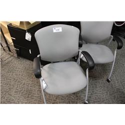 Grey Leather Mobile Client Chair