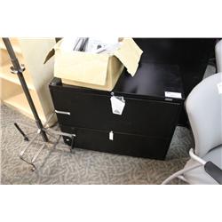 2 Black Lateral Files With Dented Corners