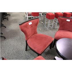 Red Microfibre Wingback Lounge Chair