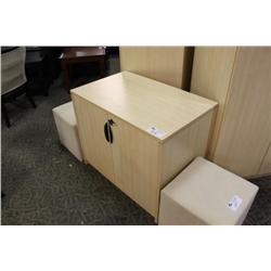 Maple Locking 2 Door Storage Cabinet Short