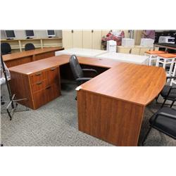 Cherry Bowfront U-Shaped Executive Office Suite