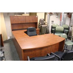 Cherry Bow Front U-Shape Executive Suite With