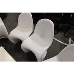 White Molded Plastic Patio Chair