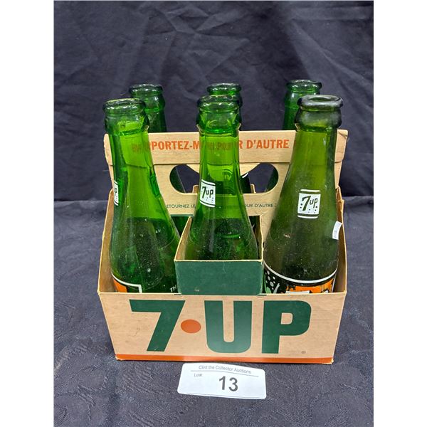 Vintage 7up 6 pack with Bathing Suit Girls bottles