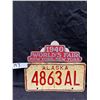 Image 1 : Alaska license plate with 1940 New York World's Fair topper
