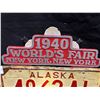 Image 2 : Alaska license plate with 1940 New York World's Fair topper