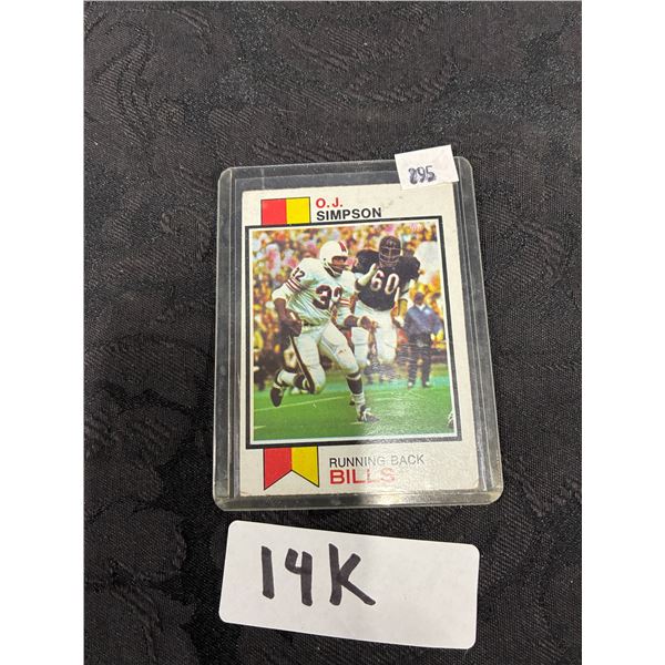 Vintage OJ Simpson running back collector's card