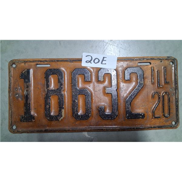 Antique Illinois 1920 License plate