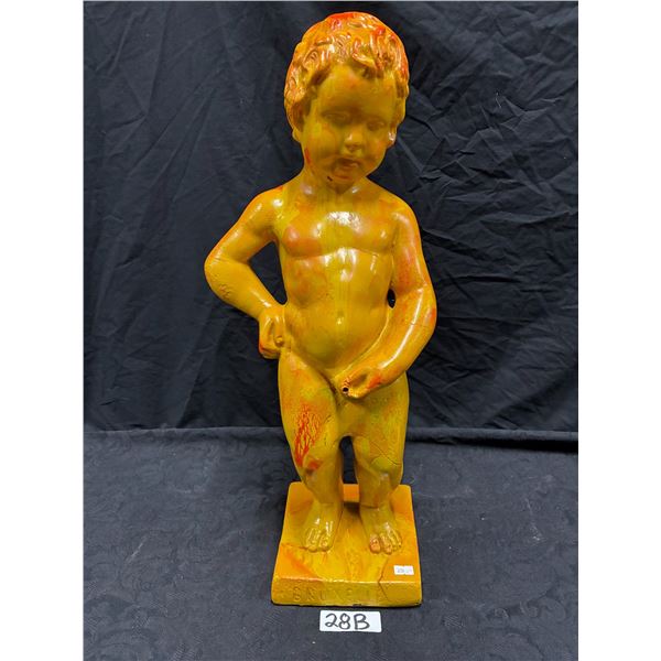 Rare imported French fountain statue Bruxelle 24" tall