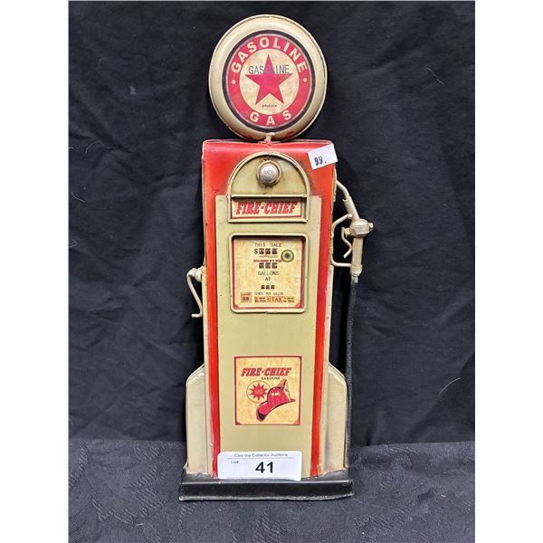 Nice Fire Chief gas pump reproduction sign 15"x5"