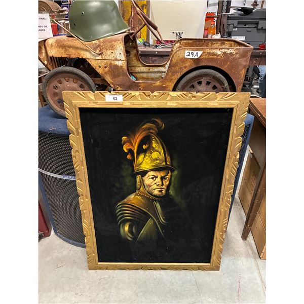 Vintage velvet painting of Conquistador 39"x29"