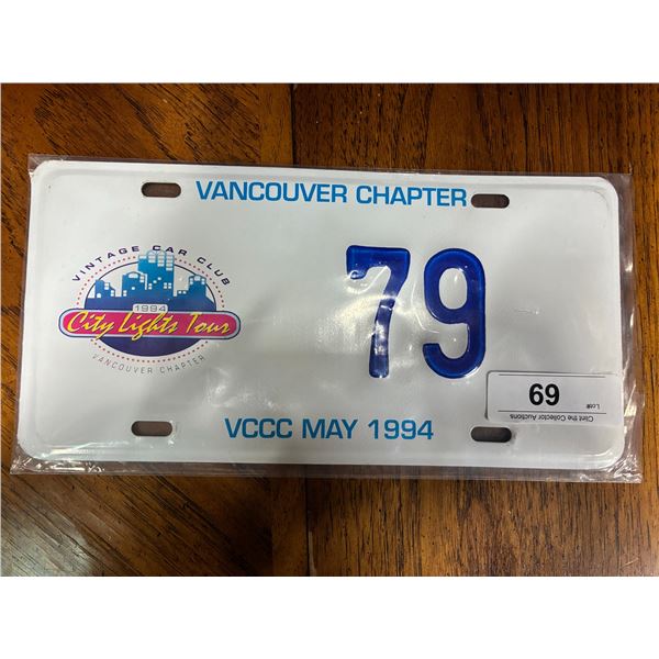 Rare 1994 VCCC "79" license plate