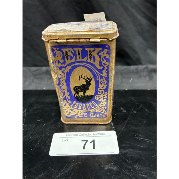 Vintage 5 cent Elk tobacco tin 4"