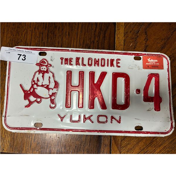 1958 Yukon "The Klondike" license plate
