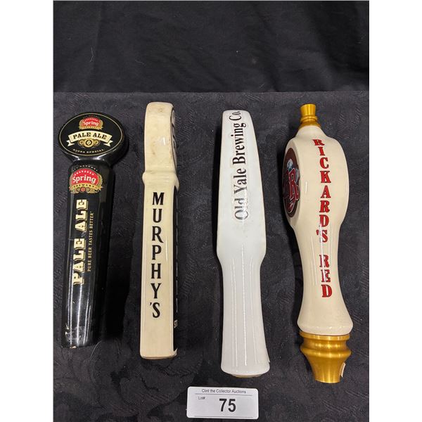 4 vintage beer tap handles