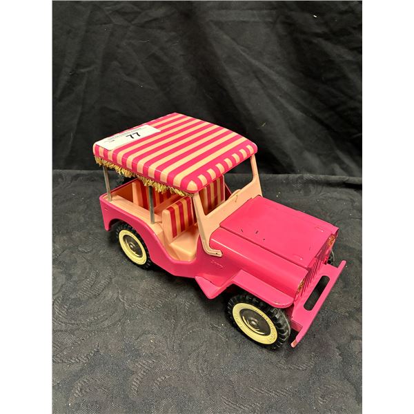 Beautiful 60s Tonka pink Jeep with bikini top 10"