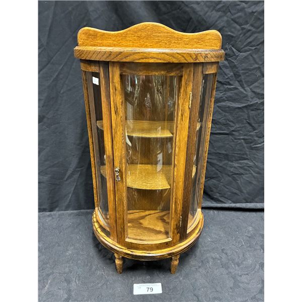 Rare antique salesman sample oak cabinet 21" tall