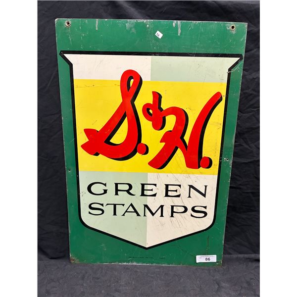 Vintage S.H. Green Stamps metal sign, Made in USA 32"x21"