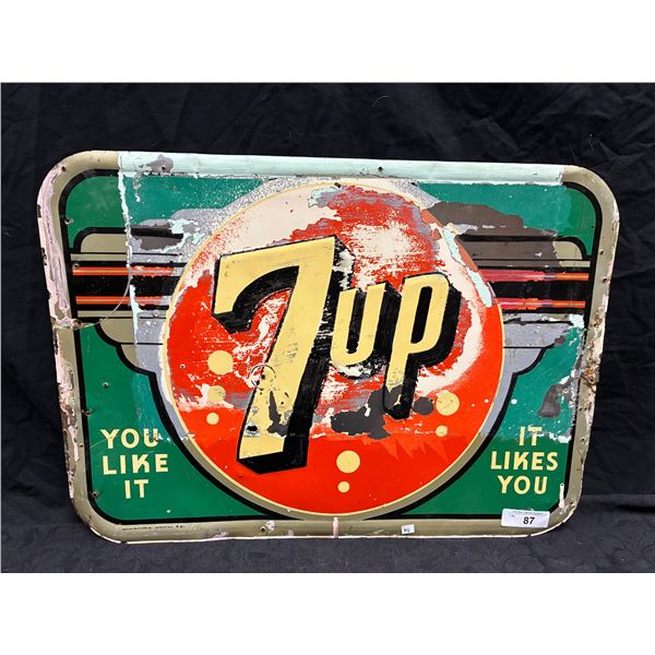 Hard to find 1941 7up metal sign 27"x20"