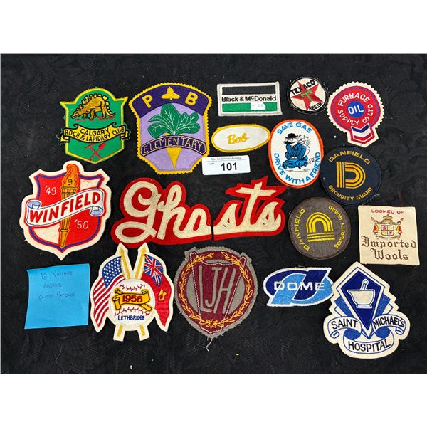 12 vintage assorted patches