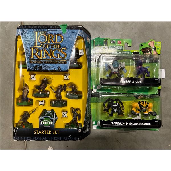 NIB Lord Of The Rings game & 2 NIB Omniverse figure packs