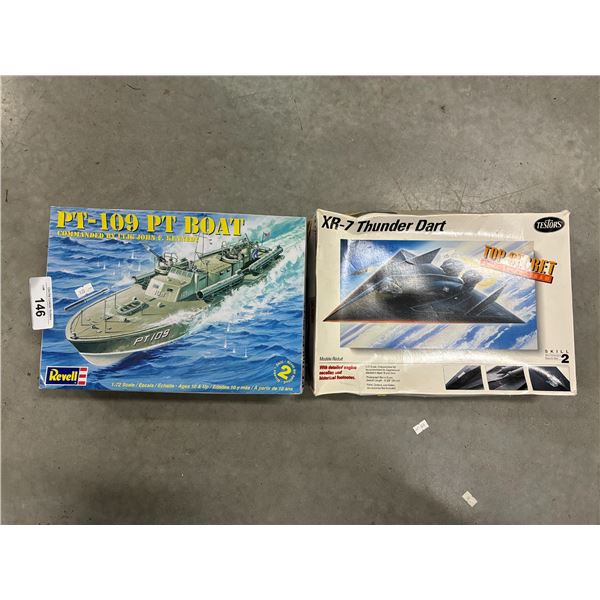 2 open box ship model kits, sealed kits