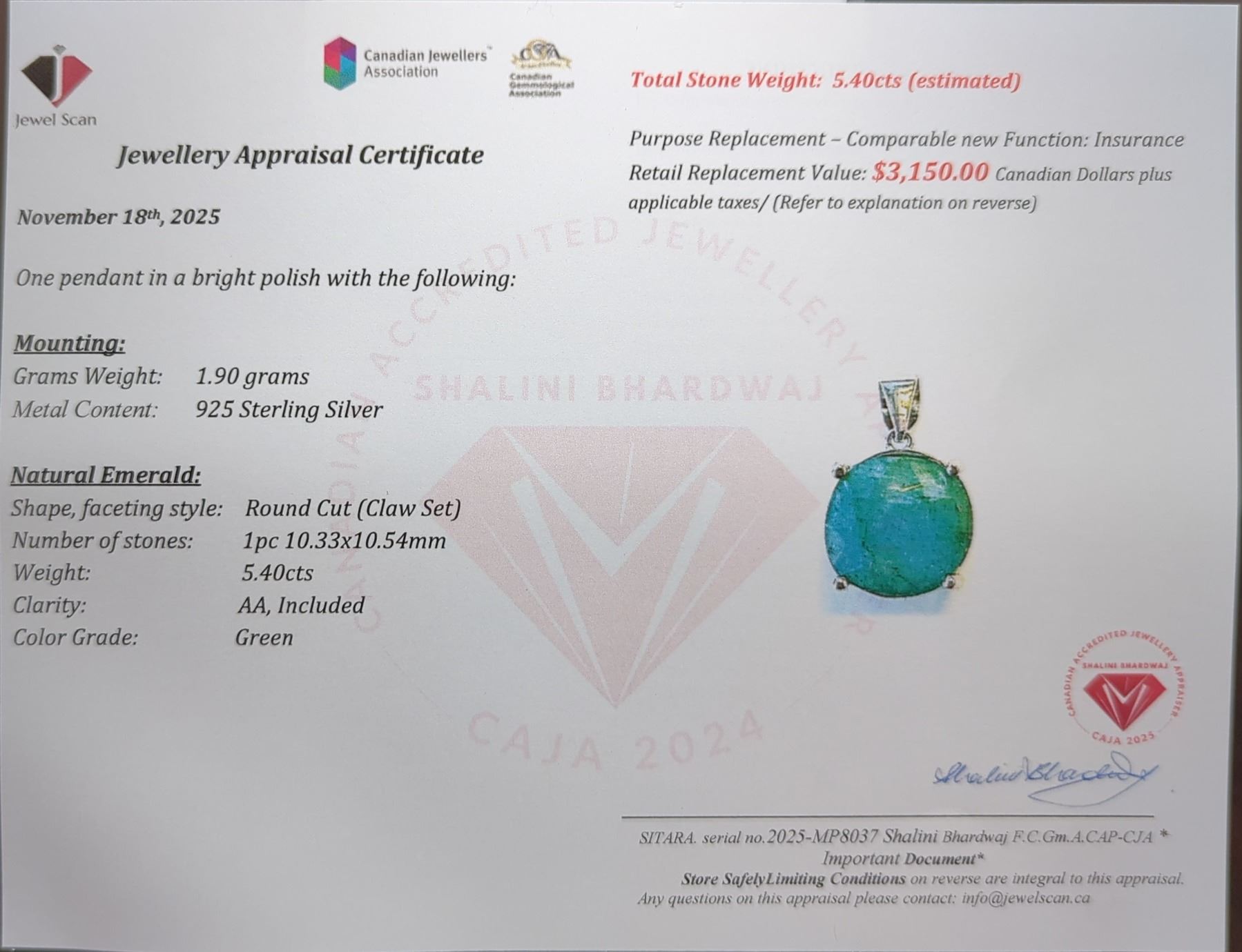 4.97 ct Certified Untreated Ruby gemstone ($6,400 Appraisal)