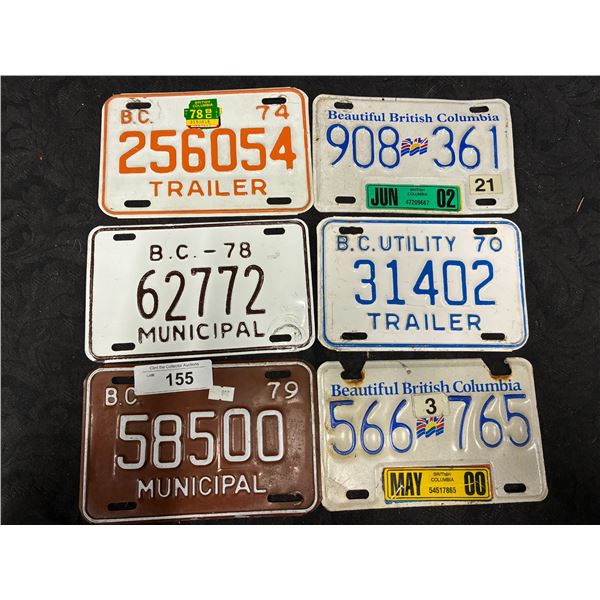 6 vintage trailer plates